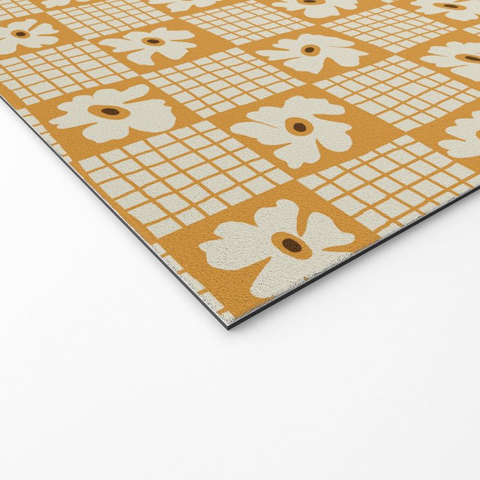 Vintage floral checkered box pattern  Welcome Mat Gallery Image 2