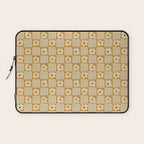 Vintage floral checkered box pattern  Laptop Sleeve Gallery Image 1