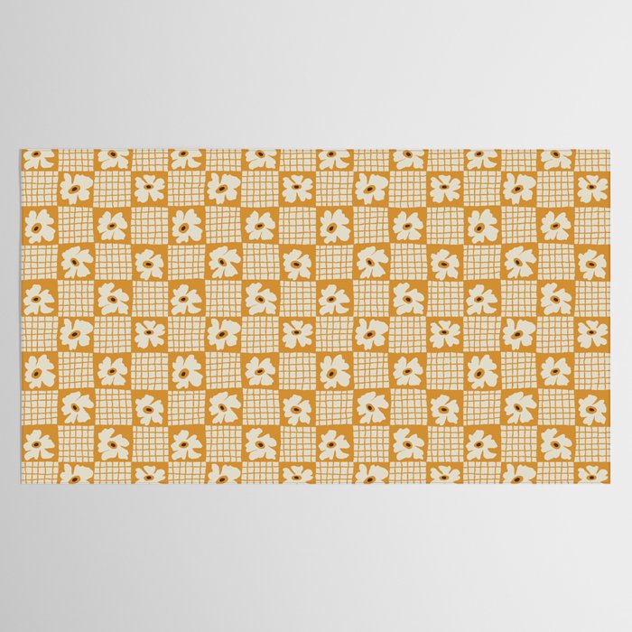 Vintage floral checkered box pattern  Tablecloth Gallery Image 2
