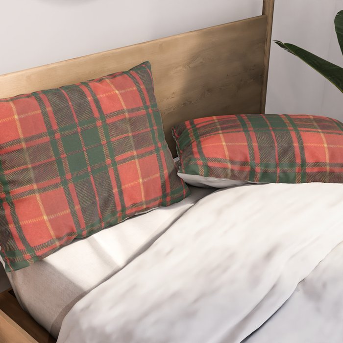 Classic Red Tartan Pattern Pillow Sham Gallery Image 2