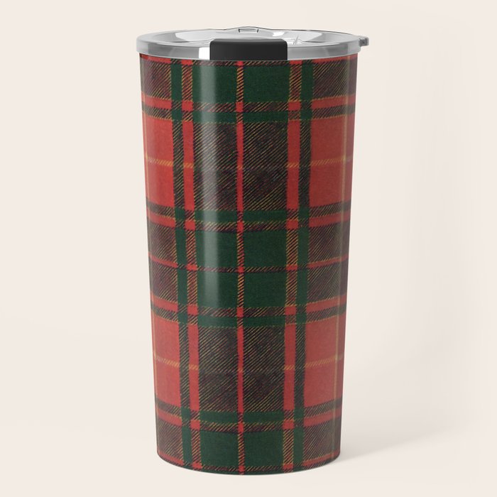 Classic Red Tartan Pattern Travel Mug Gallery Image 1