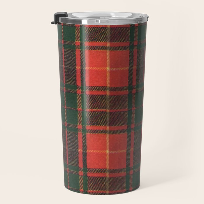Classic Red Tartan Pattern Travel Mug Gallery Image 3