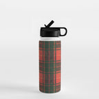 Classic Red Tartan Pattern Water Bottle Gallery Image 1