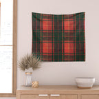 Classic Red Tartan Pattern Wall Tapestry Gallery Image 2