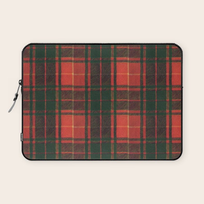 Classic Red Tartan Pattern Laptop Sleeve Gallery Image 1