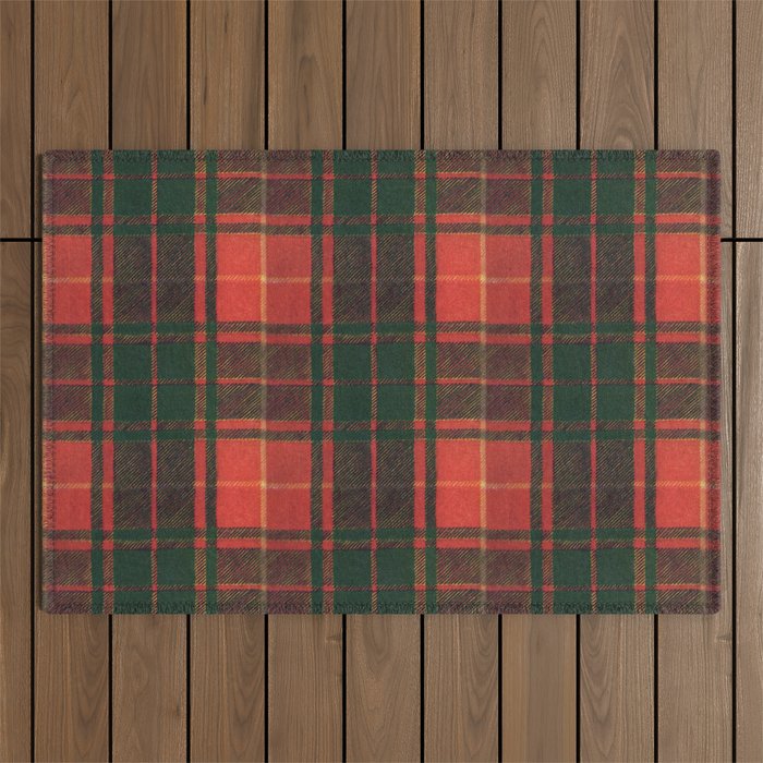 Classic Red Tartan Pattern Outdoor Rug Gallery Image 1