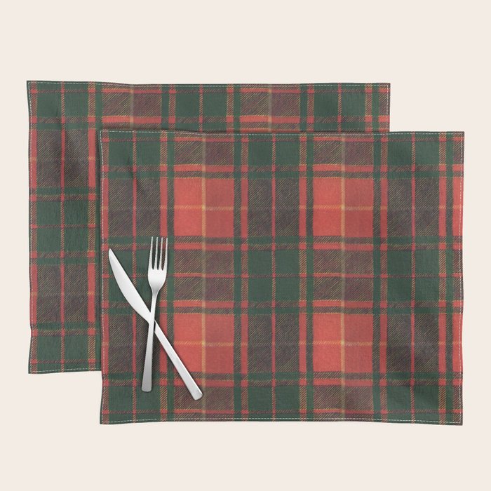 Classic Red Tartan Pattern Placemat Gallery Image 1
