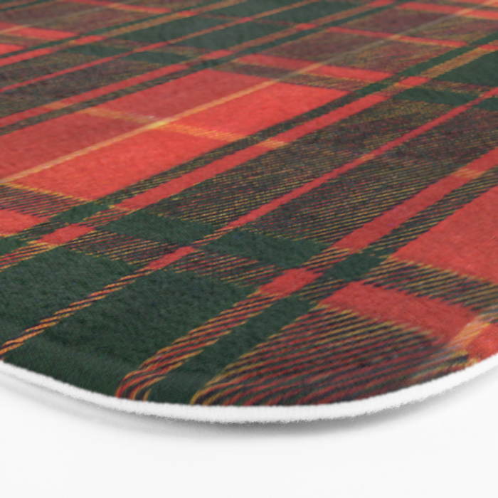 Classic Red Tartan Pattern Bath Mat Gallery Image 3