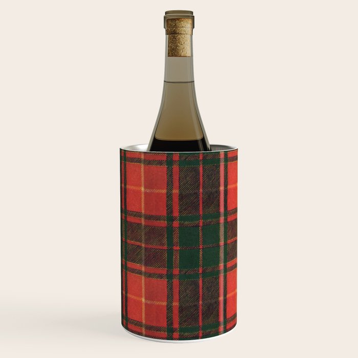 Classic Red Tartan Pattern Wine Chiller Gallery Image 3