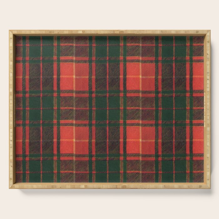 Classic Red Tartan Pattern Serving Tray Gallery Image 1