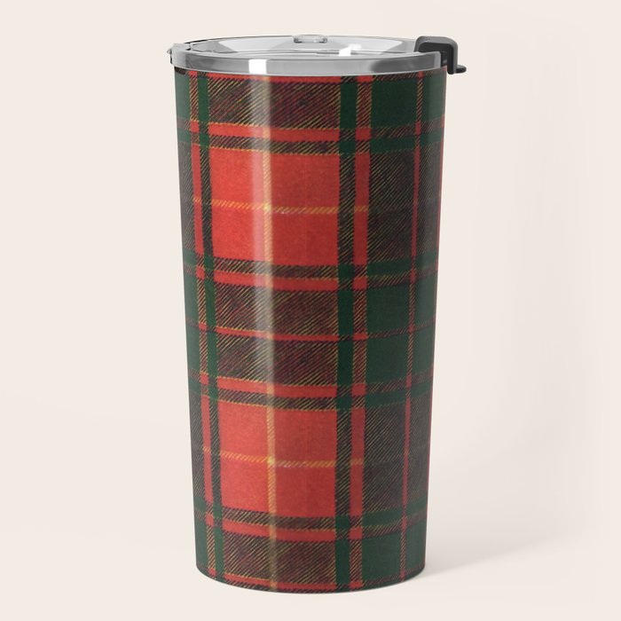 Classic Red Tartan Pattern Travel Mug Gallery Image 2