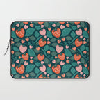 Strawberry Fields - Teal Green & Red Laptop Sleeve Gallery Image 1