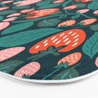 Strawberry Fields - Teal Green & Red Bath Mat Gallery Image 3