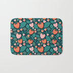 Strawberry Fields - Teal Green & Red Bath Mat Gallery Image 1