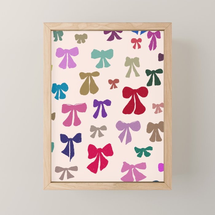 Bow Pattern in Multicolor Mini Art Print Gallery Image 1