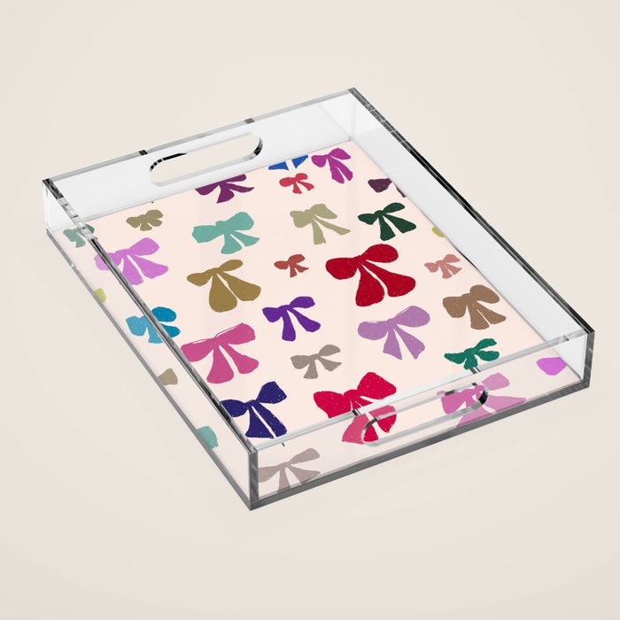 Bow Pattern in Multicolor Acrylic Tray Gallery Image 1