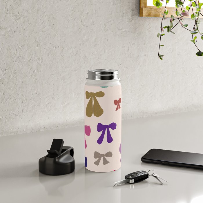 Bow Pattern in Multicolor Water Bottle Gallery Image 4