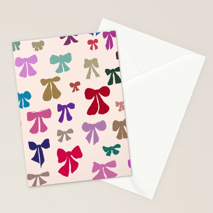 Bow Pattern in Multicolor Stationery Card Gallery Image 2