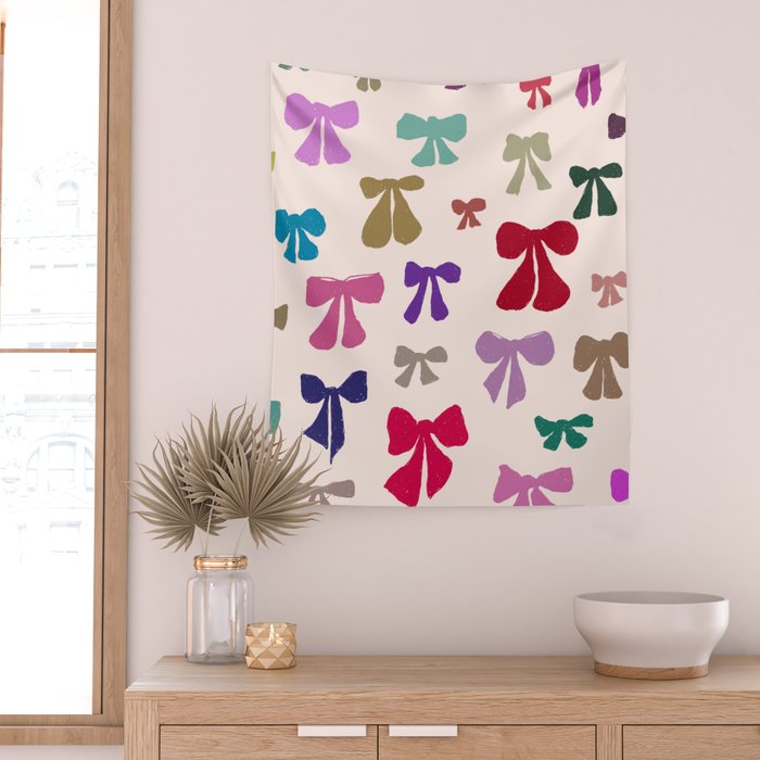 Bow Pattern in Multicolor Wall Tapestry Gallery Image 2
