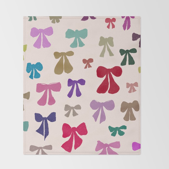 Bow Pattern in Multicolor Throw Blanket Gallery Image 2
