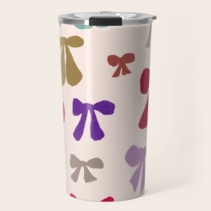 Bow Pattern in Multicolor Travel Mug Gallery Image 1