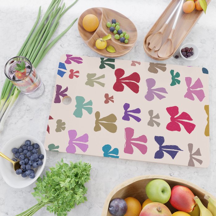 Bow Pattern in Multicolor Cutting Board Gallery Image 2