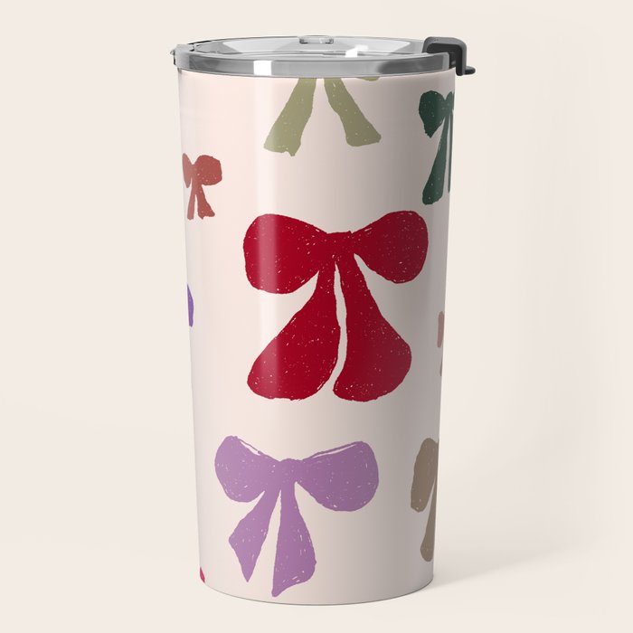 Bow Pattern in Multicolor Travel Mug Gallery Image 2