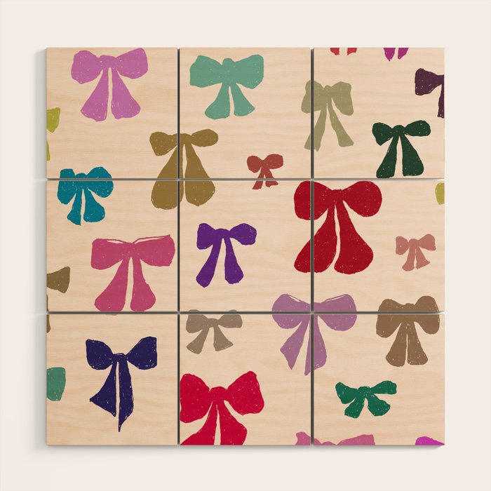 Bow Pattern in Multicolor Wood Wall Art Gallery Image 1