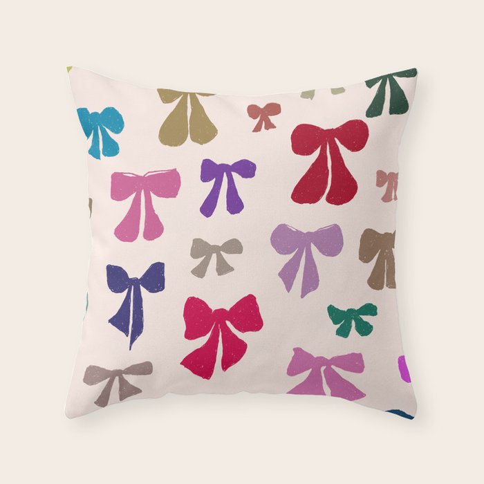 Bow Pattern in Multicolor Throw Pillow Gallery Image 6
