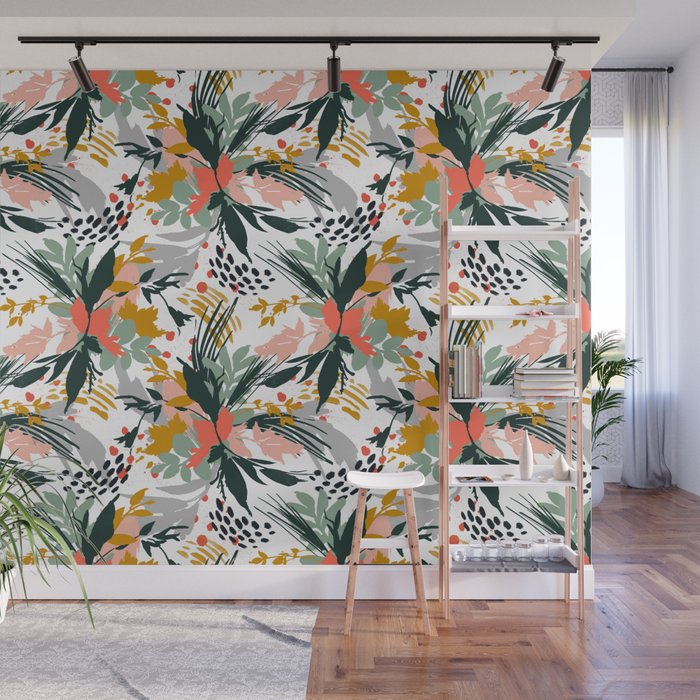 Botanical brush strokes I Wall Mural Gallery Image 1