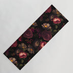 Midnight Vintage Shiny Botanical Rose Garden Yoga Mat Gallery Image 1