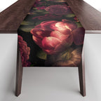 Midnight Vintage Shiny Botanical Rose Garden Table Runner Gallery Image 1