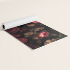 Midnight Vintage Shiny Botanical Rose Garden Yoga Mat Gallery Image 2
