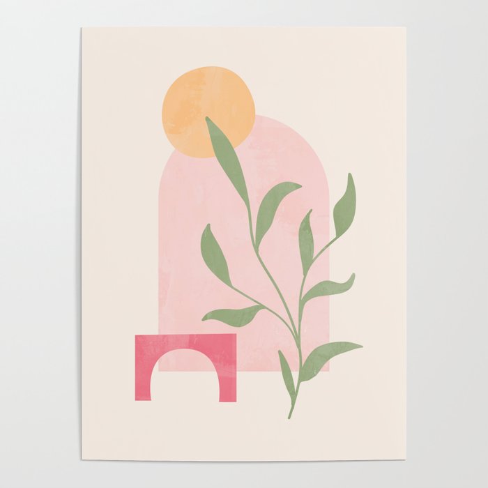 Abstract Boho Botanical Poster Gallery Image 1