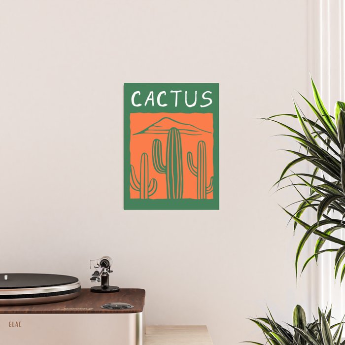 Hand drawn cactus plant doodle art Poster Gallery Image 2