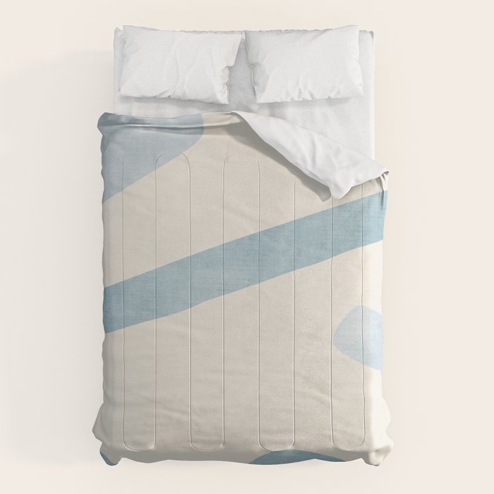 Light Blue Abstract Minimalist Artwork Comforter Gallery Image 1
