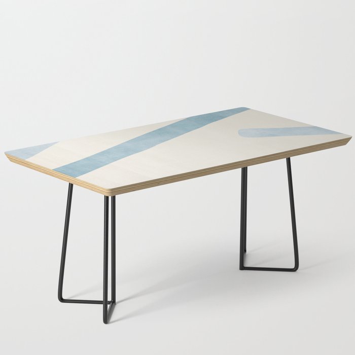 Light Blue Abstract Minimalist Artwork Coffee Table Gallery Image 1