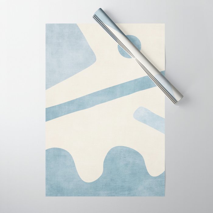 Light Blue Abstract Minimalist Artwork Wrapping Paper Gallery Image 1