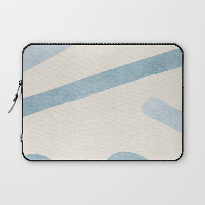 Light Blue Abstract Minimalist Artwork Laptop Sleeve Gallery Image 1