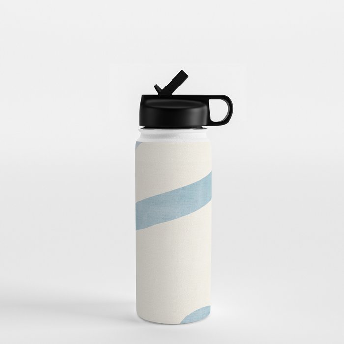 Light Blue Abstract Minimalist Artwork Water Bottle Gallery Image 1