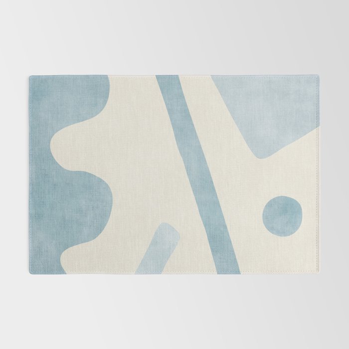 Light Blue Abstract Minimalist Artwork Rug Gallery Image 2