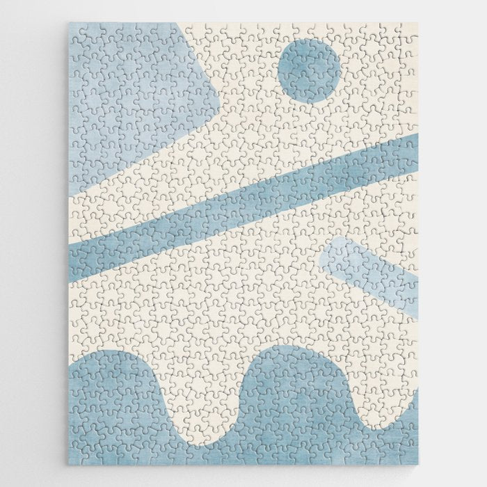 Light Blue Abstract Minimalist Artwork Jigsaw Puzzle Gallery Image 1