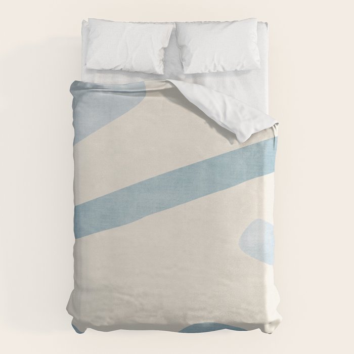 Light Blue Abstract Minimalist Artwork Duvet Cover Gallery Image 1