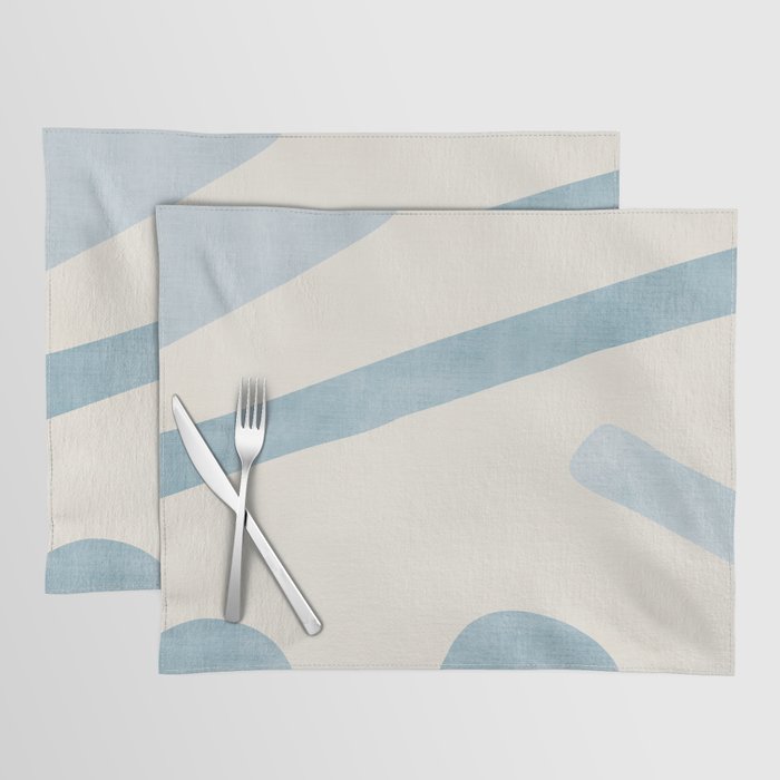 Light Blue Abstract Minimalist Artwork Placemat Gallery Image 1