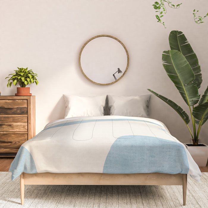Light Blue Abstract Minimalist Artwork Comforter Gallery Image 3