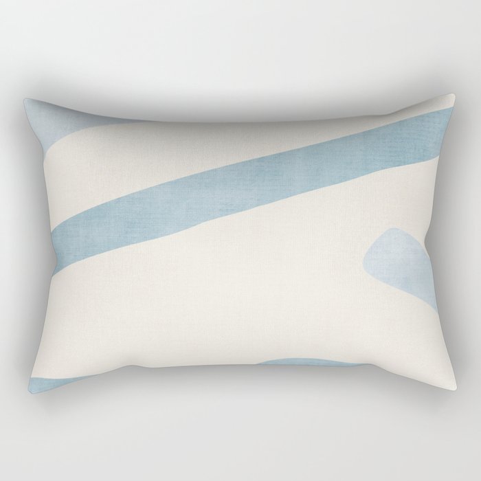 Light Blue Abstract Minimalist Artwork Rectangular Pillow Gallery Image 2