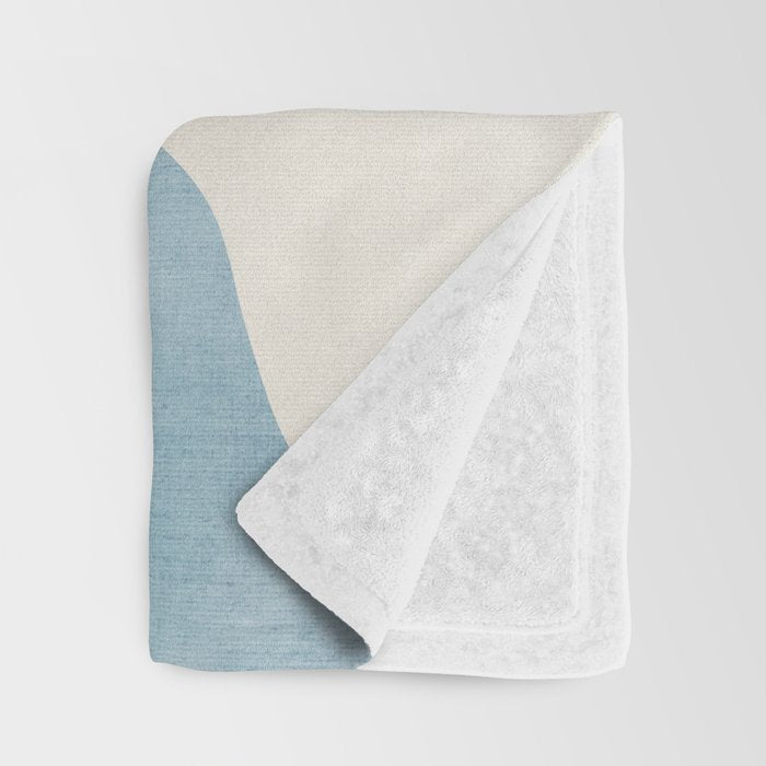 Light Blue Abstract Minimalist Artwork Throw Blanket Gallery Image 3