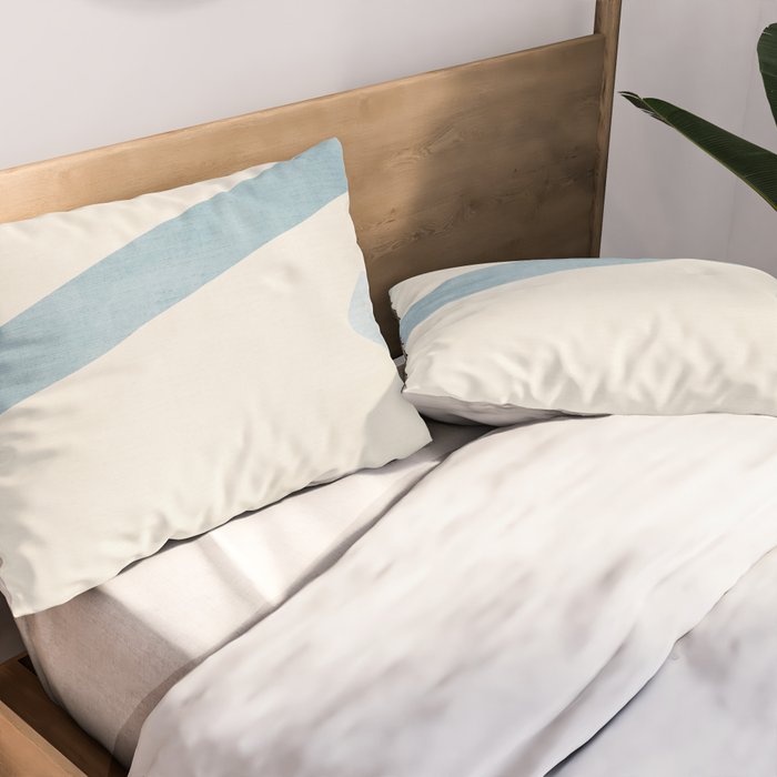 Light Blue Abstract Minimalist Artwork Pillow Sham Gallery Image 2