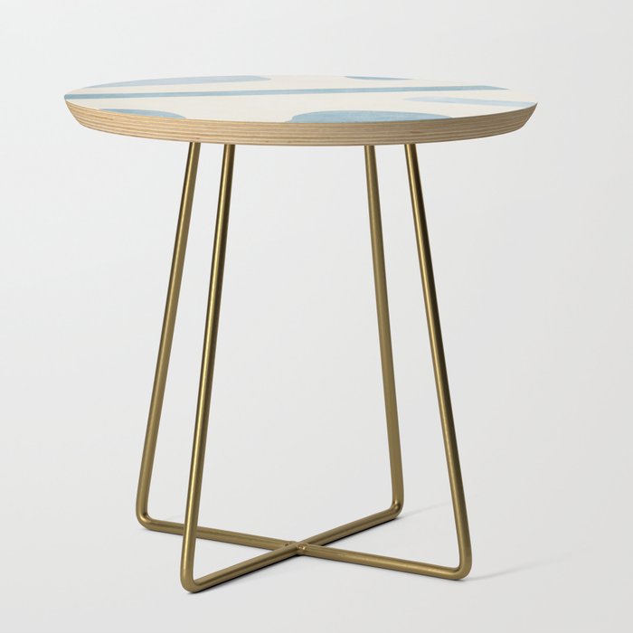Light Blue Abstract Minimalist Artwork Side Table Gallery Image 1