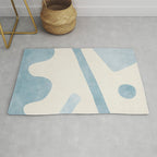 Light Blue Abstract Minimalist Artwork Rug Gallery Image 1